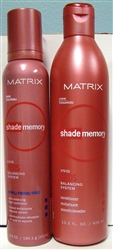 Matrix Shad Memory Vivid Reds Balancing System 2 Pack 13.5oz Conditioner 6.9oz Cool Mousse Conditioner