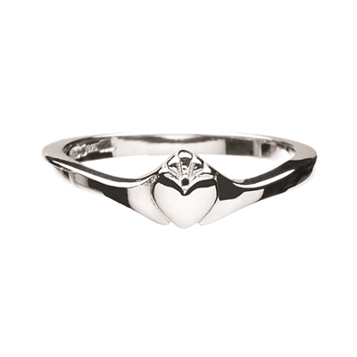 Sterling Silver Contemporary Ladies Claddagh Ring 6.2mm