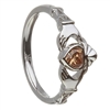 10k White Gold November CZ Citrine Birthstone Claddagh Ring 11mm