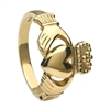 10k Yellow Gold No.5 Style Heavy Men's Claddagh Ring 14mm