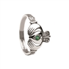 10k Yellow Gold Emerald & Diamond Claddagh Ring 13.4mm