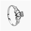 10k White Gold Baby Claddagh Ring 6.7mm