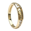 14k Yellow Gold Diamond Claddagh Eternity Ring 4.4mm