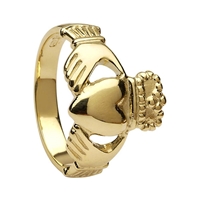 10k Yellow Gold No.3 Style Medium Claddagh Ring 13mm