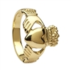 14k Yellow Gold No.3 Style Medium Claddagh Ring 13mm