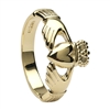 14k Yellow Gold No.6 Style Men's Claddagh Ring 12.5mm