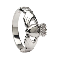 Sterling Silver Small Heavy Claddagh Ring 10mm