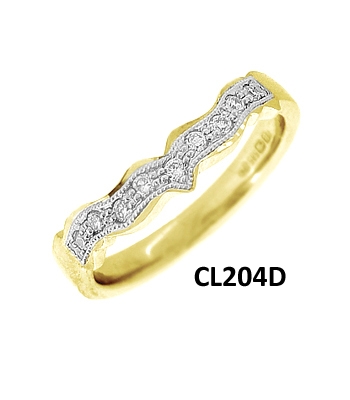14k Yellow Gold Diamond Shaped Wedding Ring