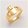10k Yellow Gold Ladies Contemporary Claddagh Ring 12mm