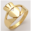 14k Yellow Gold Contemporary Men's Claddagh Ring 14mm
