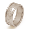 14k White Gold Men's Claddagh Wedding Ring 7.5mm
