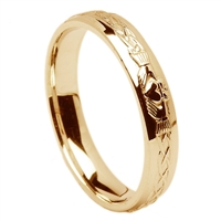 10k Yellow Gold Men's Claddagh Celtic Wedding Ring 5.5mm - Comfort Fit