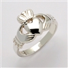 14k White Gold Standard Small Claddagh Ring 10.5mm