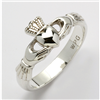 10k White Gold Ladies Xtra Heavy Claddagh Ring 9.5mm