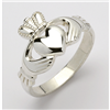 14k White Gold Ladies Medium Claddagh Ring 11.5mm