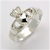 10k White Gold Unisex Xtra Heavy Claddagh Ring 12mm