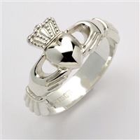 Sterling Silver Unisex Xtra Heavy Claddagh Ring 12mm