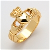 10k Yellow Gold Xtra Heavy Men's Claddagh Ring 13mm