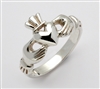 14k White Gold Heavy Men's "Mo Chroi" Claddagh Ring 11mm