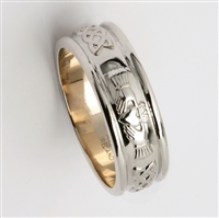Sterling Silver Men's Claddagh Wedding Ring 7mm