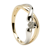 14k Gold 2 Tone Ladies Diamond Claddagh Ring 8mm