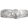 Sterling Silver Ladies Wishbone Claddagh Ring 8mm