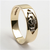 10k Yellow Gold Men's Claddagh Ring 7mm