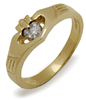 10k Yellow Gold Diamond Claddagh Ring 4.6mm