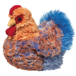 Henrietta Blue/Orange Multi Hen 8" H