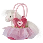 Pink Ballerina Bag with White Horse 7"w