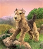 Airedale Dog Puppet 20" L