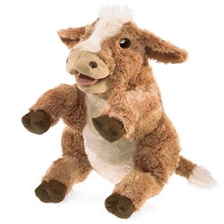 Brown Cow Puppet 13" Long by Folkmanis
