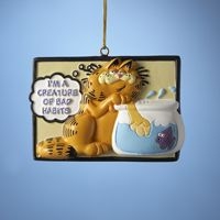 Garfield with Fish Tank Resin Ornament