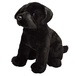 Black Lab Sitting Cuddlekins 10"H