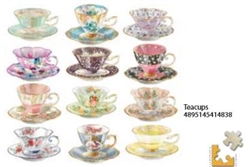 Teacups 12 Mini Shaped Puzzles  500 Piece Total by Lafayette Puzzle Company