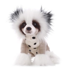 Chinese Crested Plush Dog 11.5" L from Nat & Jules Collection