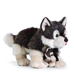 Wolf Mom & Pup from the Nat & Jules Collection 8" H
