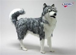 Hansa Gray Husky Dog Standing 34" High