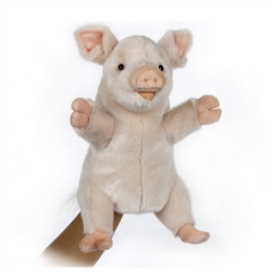 Plush Pig Puppet by Hansa 9" H