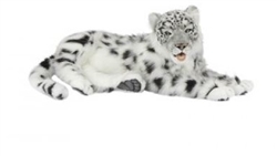 Snow Leopard Jacquard Laying  by Hansa 24" Long