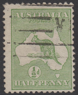 Kangaroo stamp SG 1  First watermark Â½d green