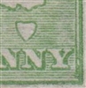 Kangaroo flaw ACSC 1(2)l Excess colour in bottom right corner SG 1 variety First watermark Â½d green