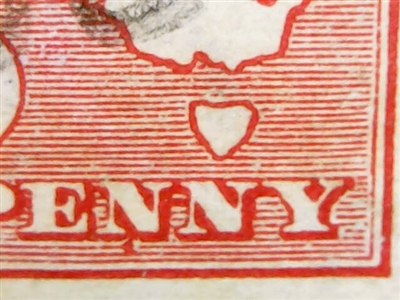 Kangaroo flaw ACSC 2(B)n R32 Colour flaw below first 'N' of 'PENNY'