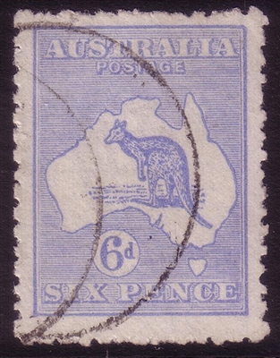 Kangaroo SG 38d ACSC 20A 3rd watermark 6d bright ultramarine die IIB