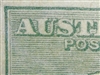 Kangaroo flaw ACSC 33(4)g 4L10 Colour flaw on top right of "U" of "AUSTRALIA" SG 40b variety Third watermark 1/- die IIB