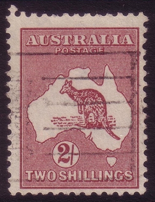 Kangaroo SG 212 CofA watermark 2/- maroon Type B