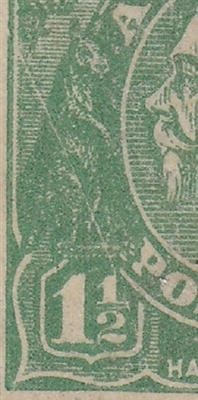 KGV SG 61 BW ACSC 88(12)k listed flaw 12R6 1Â½d green