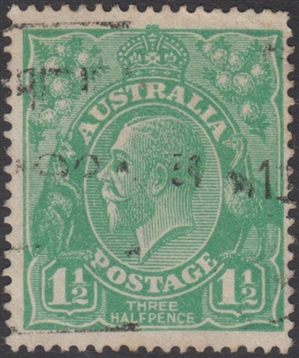 KGV SG 61 BW ACSC 88 1922 1Â½d Three Halfpence green