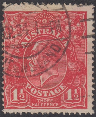 KGV SG 84 BW ACSC 90 1924 NO WATERMARK 1Â½d Three Halfpence red