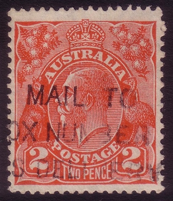 KGV SG 99 BW ACSC 100 1930 2d Golden Scarlet